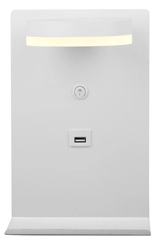 Kompaktní nástěnná lampa 4W LED bílá + USB nabíječka