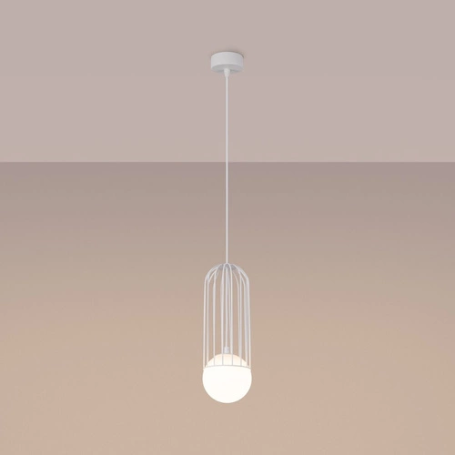 Závěsné svítidlo BRINA bílá moderní do obýváku a jídelny ocelové rozptýlené světlo