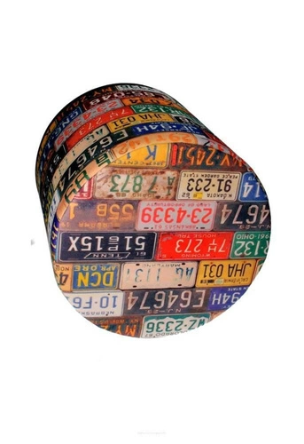 Okrúhlý taburet Plate Intesi multicolor moderní čalouněný do obýváku nebo ložnice 40 cm