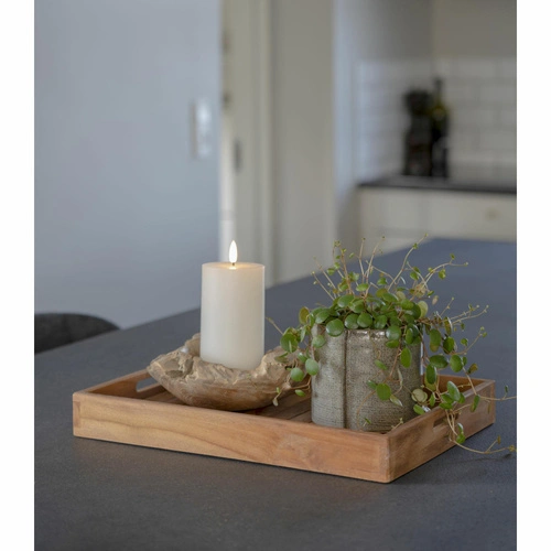 Faro House Nordic obdélníková teaková dřevěná dekorativní podnosy sada 3 ks