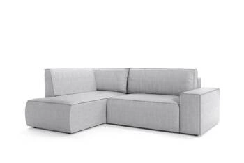 Rohová rozkládací pohovka Molde L levá, šedý manšestr, s úložným prostorem do obýváku