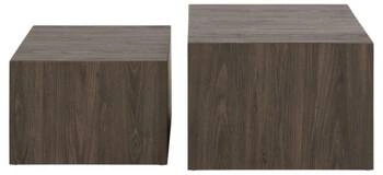 Sada 2 čtvercových konferenčních stolků Dice v kouřovém loftovém jasanu do obýváku Actona