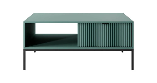 Konferenční stolek Delicious obdélníkový zelený se zásuvkou moderní loftový do obývacího pokoje Intesi