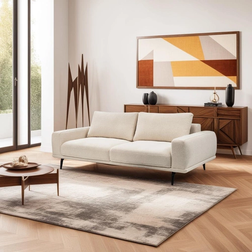 Rozkládací pohovka Salmi 3místná s funkcí spaní béžová do obýváku skandinávský styl