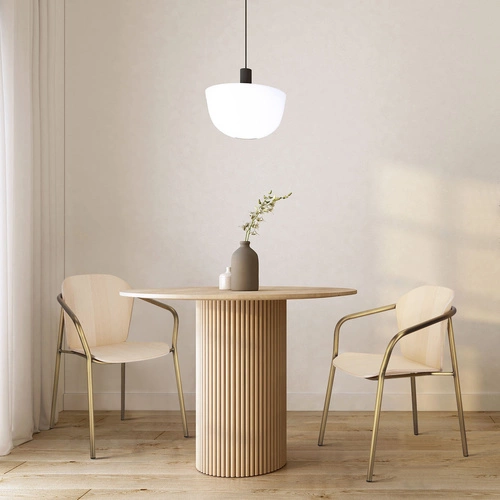 Jídelní židle Finn dřevěná s područkami na zlatých nohách moderní SCAB Design