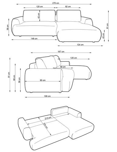 Moderní béžová rohová rozkládací pohovka do obýváku s úložným prostorem levá Ljung Intesi