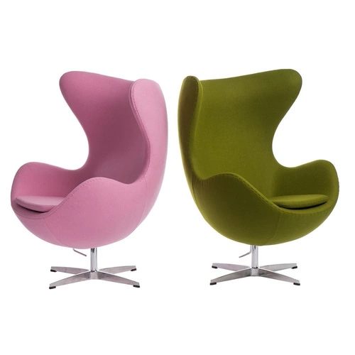 Otočná houpací křeslo ušák Egg D2.DESIGN zelený kašmír moderní do obýváku