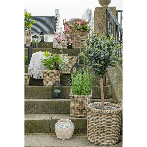 Sada 2 dekorativních ratanových košů Gili v boho stylu do obýváku a na terasu