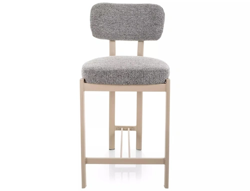 Barová židle Montico šedá čalouněná s opěrkou do kuchyně 62 cm
