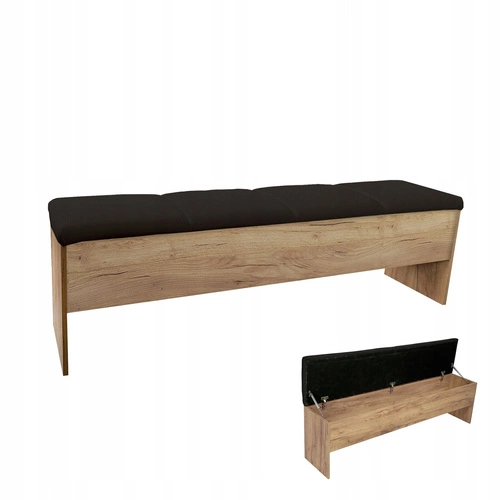 Intesi čalouněná lavice s úložným prostorem 164 cm dub/černá do předsíně