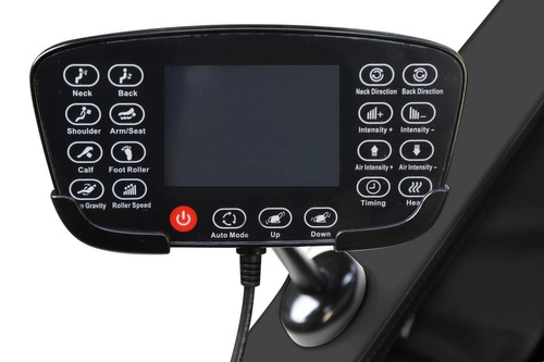 Relaxační křeslo Taya černé s masáží, vyhříváním a podnožkou do obýváku ekokůže