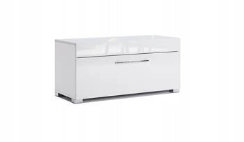 Botník Amanda Intesi bílý lesk moderní s lavicí a úložným prostorem do předsíně