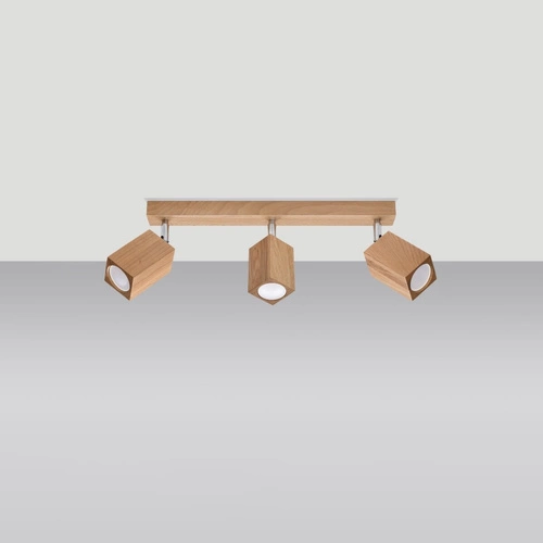 Dřevěný stropní svítidlo KEKE 3 dub moderní plafon do obýváku, kuchyně i ložnice 45 cm