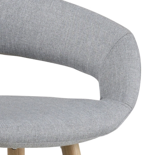 Barová židle Grace Actona čalouněná světle šedá 65 cm s područkami k kuchyňskému ostrůvku