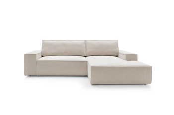 Rohová rozkládací pohovka Molde M pravá béžová moderní s úložným prostorem do obýváku Intesi