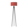 Stojací lampa do obýváku MIAMI červená tripod glamour dřevěná s personalizovaným stínidlem
