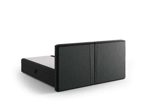 Čalouněná postel do ložnice Jodie sametová černá s úložným prostorem 160x200 glamour