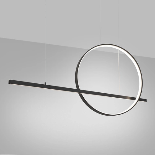 Závěsné LED svítidlo GLAD černé moderní nastavitelné do obýváku kuchyně nebo nad ostrůvek