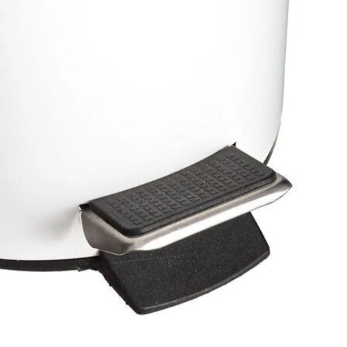 Koupelnový odpadkový koš Natureo 3 l bílý s bambusovým víkem a pedálem 5five