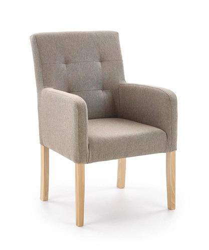 Čalouněná jídelní židle s područkami Filem béžová, skandinávský styl, bukové dřevo Intesi