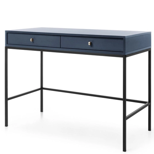 Moderní toaletní stolek Evora modrý se zásuvkami do ložnice glamour 104 cm Intesi