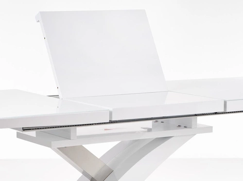 Rozkládací jídelní stůl Doran bílý moderní skleněná deska 160–220 cm Intesi