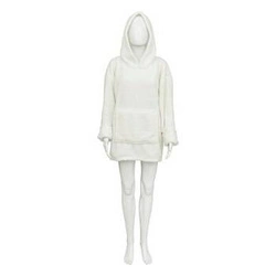 Teplá deka s rukávy a kapucí Teddy bílá na gauč Atmosphera