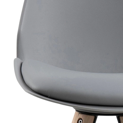 Barová židle Oslo šedá s opěrkou do kuchyně, dřevěná na dubových nohách, moderní Actona