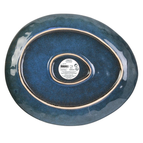 Keramický jídelní talíř Laguna Intesi modrý do jídelny, myčka 27,5 cm