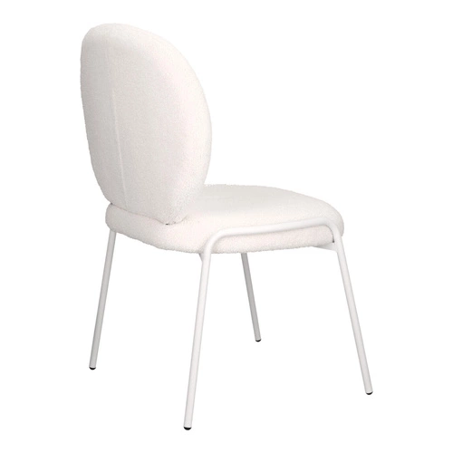 Čalouněná židle Bianco boucle bílá do jídelny a obýváku moderní skandinávský styl Intesi