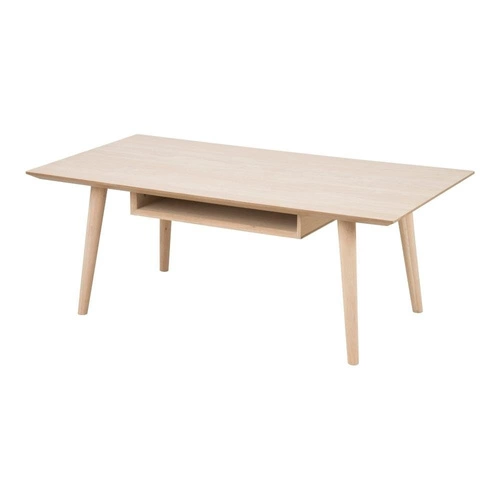 Konferenční stolek dřevěný Century bělený dub obdélníkový s policí skandinávský do obýváku Actona