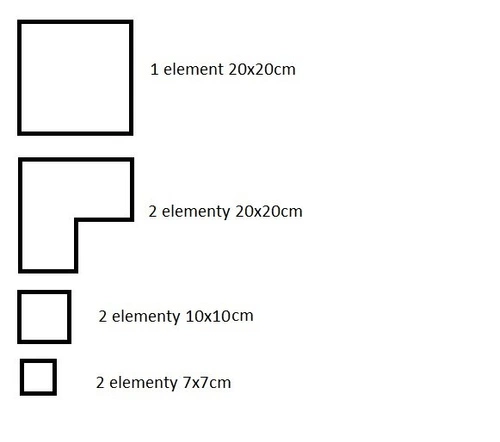 Zrcadlové dekorace Triptych 7 položek
