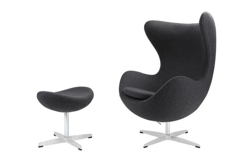 Čalouněný taburet Jajo inspirovaný Egg tmavě šedý 41 moderní do obýváku D2.DESIGN