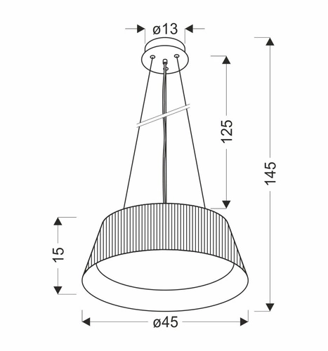 Dřevěná závěsná lampa Umbria bílá 1x24W LED difuzor bílý