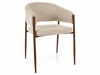 Čalouněná béžová jídelní židle Kapia s područkami