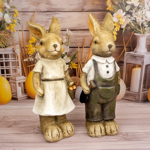 Intesi velikonoční dekorativní figurka Zajíc v lacláčích 56 cm do obýváku nebo na stůl