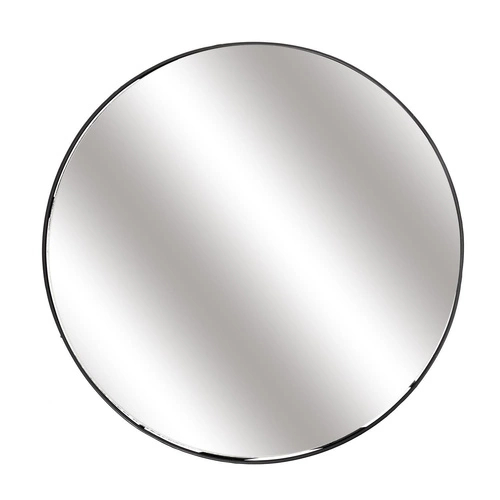 Kulaté zrcadlo Cirko 45 cm s poličkou do koupelny a předsíně černé moderní