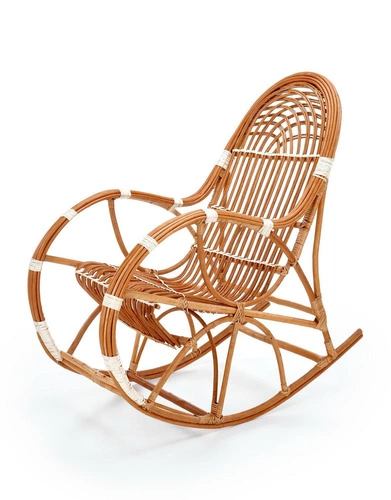 Houpací křeslo Kalma ratanové boho do obýváku a na terasu přírodní retro pohodlné