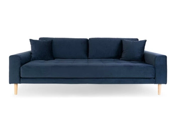 Sedačka Lido 3 tmavě modrá sametová skandinávská třímístná s područkami do obýváku Intesi