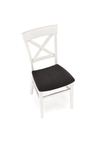 Dřevěná jídelní židle Tutti Intesi bílá, čalouněná, moderní s opěrkou