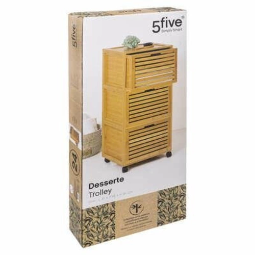 Bambusová koupelnová skříňka na kolečkách se 3 zásuvkami boho 5five simply smart