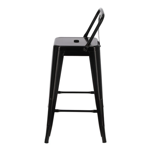 Židle barová Paris Back short 66cm černá insp.Tolix výprodej