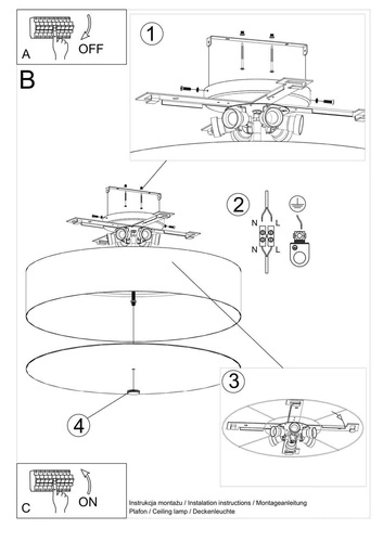 Stropní svítidlo kulaté Skala 70 bílé moderní do obýváku kuchyně a ložnice Sollux