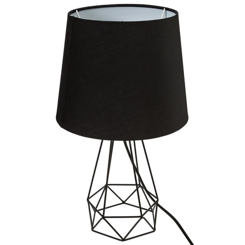 Noční lampička Moca Atmosphera černá moderní s textilním stínidlem do ložnice nebo obývacího pokoje