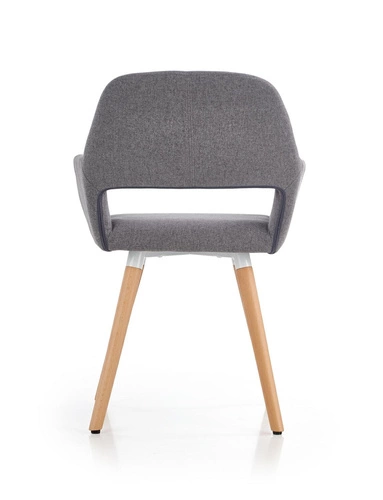 Šedá čalouněná skandinávská jídelní židle s područkami Luizjana Intesi