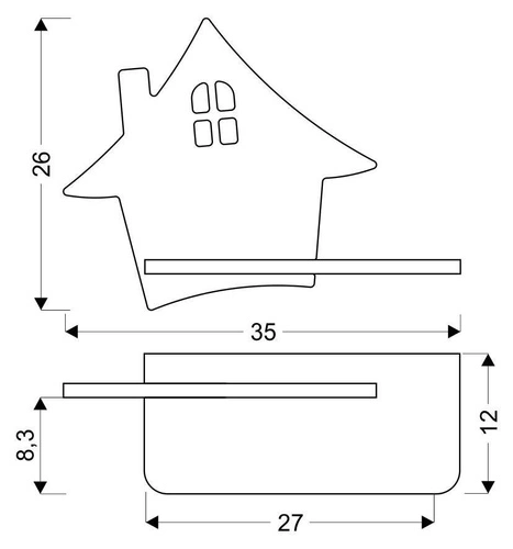 Nástěnná domácí lampa 4W LED 4000K kl iq kids grey