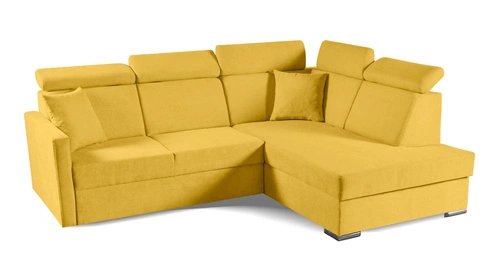 Rohová rozkládací sedačka Mils XL pravá moderní do obýváku hořčicová Intesi