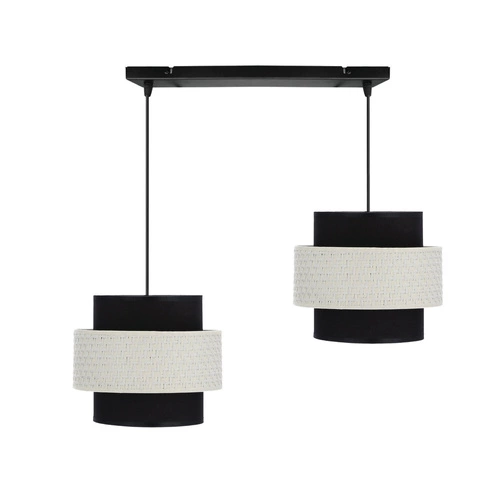 Závěsná lampa Benta černá 2x40W E27 stínidlo černá+krémová