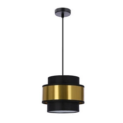 Prestige závěsná lampa černá 1x40W E27 stínidlo černá+zlatá