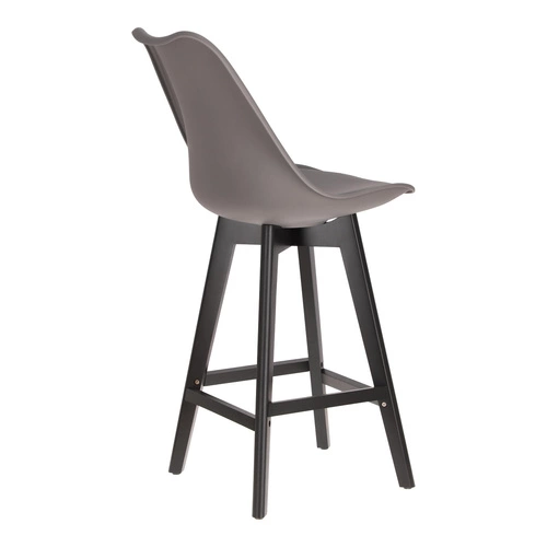 Barová židle s opěrkou Norden Intesi šedá 65 cm moderní do kuchyně a k ostrůvku na černých nohách